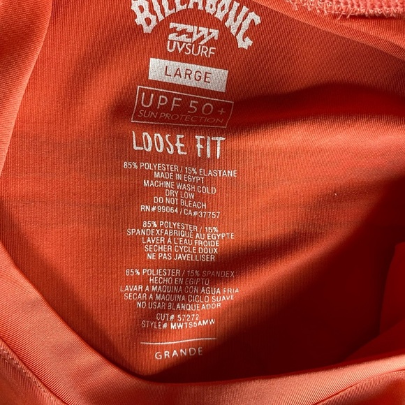 Billabong Men's L CrayonWave Loose Fit UPF 50+ Short Sleeve Tee UV SURF NWT - Picture 5 of 10